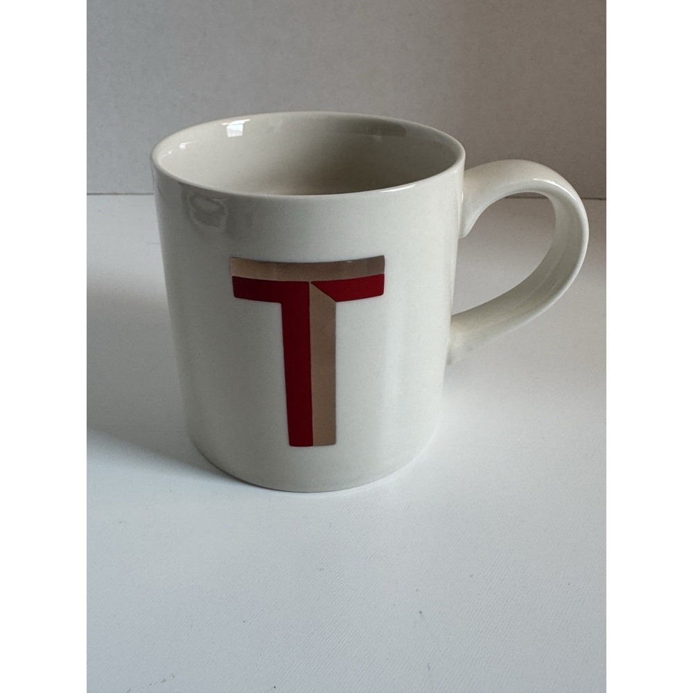 Opalhouse Stoneware Mug Monogram Initial Reflective Rose Gold 16 Oz NWT "T"